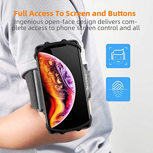 Loksengtech-Wristband Phone Holder 360°Rotatable -Phone Armband is Detachable -Running Phone Holder for 4''-6.5''Phones,for Sports,Exercise(Black)