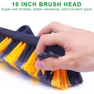 JINHILL Car Wash Brush Head Soft Bristle Scrub Washing Brush for Car Trcuk Auto RV Boat Camper Deck Cleaning (Yellow/Black)