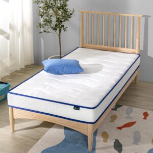 zinus 6 inch essential innerspring mattress / medium firm feel / certipur-us certified / mattress-in-a-box, twin, blue tight top