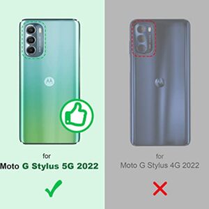 Shields Up for Moto G Stylus 5G 2022 Case, Minimalist Wallet Case with Card Holder [3 Cards] & Ring Kickstand/Stand, Drop Protection Slim Protective Cover for Motorola Moto G Stylus 5G 2022, Clear