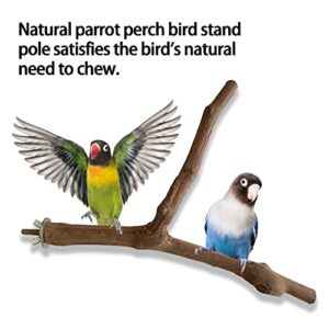 kathson Bird Perches Natural Parrot Perch Wooden Parrot Stand Platform Birds Grape Branch Stand Pole Climbing Grinding Paw Stick Cage Accessories for Cockatiels Canary Lovebirds Small Budgies Parakeet