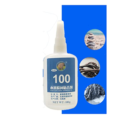 EastVita Aquarium Landscape Super Glue Fast-Drying Glue Strong Adhesive Safe Glue for Plants Moss Coral Stone Wood Coral Non-Toxic Fresh and Salt Water 100g Skeleton Glue