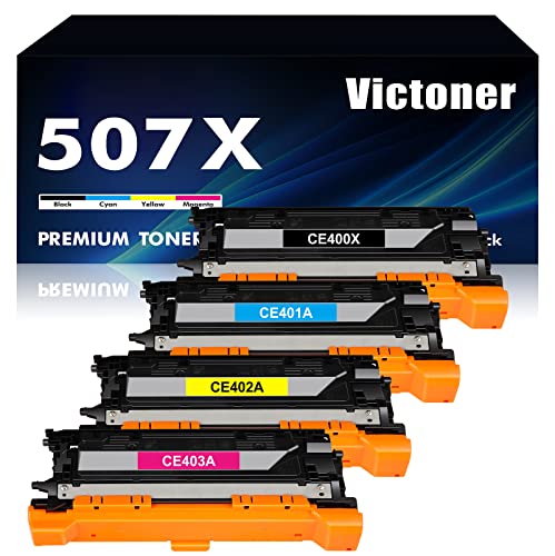 507A 507X Compatible Toner Cartridge Replacement for HP 507A 507X CE400X CE401A CE402A CE403A Enterprise M551 M551n M551dn M551xh M570dn M570dw M575f 575c Printer (Black Cyan Yellow Magenta, 4-Pack)