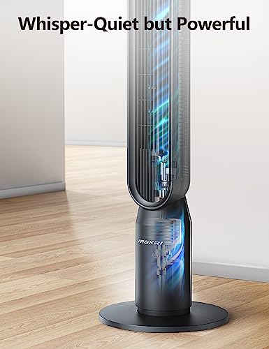 VAGKRI Tower Fan 42" Oscillating Tower Fan with 3 Modes, 4 Wind Speeds, 12H Timers, 90°Oscillation & 135° Vertical, Standing Fans for Home Bedroom Living Room Office, Powerful Floor Fan with Remote