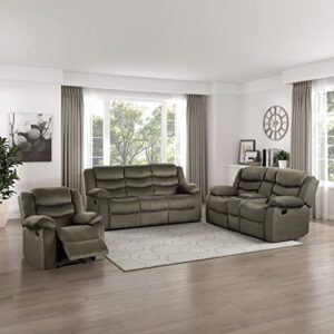 Lexicon Mabel Wall-Hugger Manual Double Reclining Loveseat, Brown