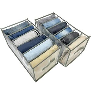 dffa 2pcs wardrobe clothes drawer organizer storage(upgraded large 6 grids),closet clothing storage jeans box washable organization , foldable divider for shirts sweater