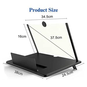 18Inch Screen Magnifier for Cell Phone -3D HD Magnifying Projector Screen Enlarger for Movies, Videos and Gaming – Foldable Phone Stand with Screen Amplifier–Compatible with All Smartphones (Black)