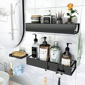 Roseyat Adhesive Bathroom Shower Caddy Basket Shelf with Soap Dish Holder