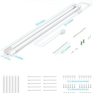 Ensenior 6 Pack Linkable LED Utility Shop Light, 4 FT 4400lm, 36W Equivalent 280W, 5000K Daylight, 48 Inch Integrated Fixture for Garage&Workbench, Surface or Hanging Mount, White, ETL Certified