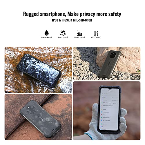 Rugged Smartphone, Blackview BV8800, 8GB+128GB, 8380mAh Battery with 33W Fast Charge, 4G Dual Sim Unlocked Cell Phones, 50MP+16MP+8MP+2MP+20MP IR Rear Camera, 6.58“FHD Display, IP68 & IP69K Waterproof