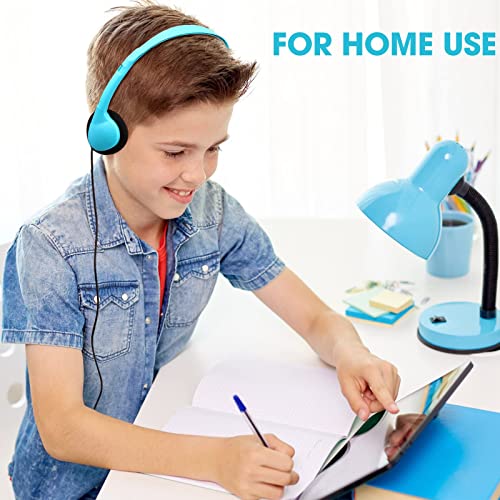 32 Pack Headphones Student Headphone Adjustable on Ear Headphone Library Headphone Wire Classroom Headphone with 3.5 mm Headphone Plug for Boys Girls Adults School (Light Blue, Orange, Blue, Black)