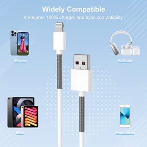 [2Pack] Extra Long iPhone Cable 10ft, Apple MFi Certified Lightning Charger Cable 10 Foot, iPhone USB Fast Charging Cord 10 Feet Compatible for Apple iPhone 13/12/11 Pro Max/XS/XR/X/8/7/6s/Plus/iPad