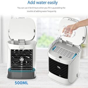 Mini Portable Air Conditioner, Personal Air Cooler, Evaporative air conditioner Fan with 3 Speeds, 3 in 1 Desktop Air Conditioner for Office, Bedroom, Outdoor