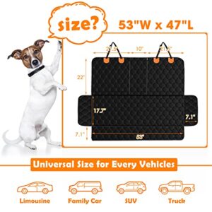 MIXJOY Dog Car Seat Cover, Waterproof Car Seat Cover for Dogs Kids, Bench Back Seat Cover Protector Armrest for Cars with 1 Dog Seat Belt, Washable & Nonslip Pet Car Seat Cover for Cars, Trucks & SUV