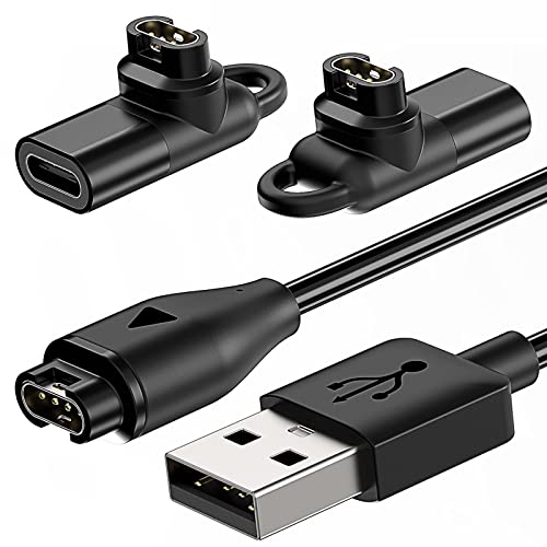 Charging Cable for Garmin Watch with 2 USB C Charger Adapter Connector, 3.3FT Charger Cord for Garmin Fenix 7|7S|7X|6|6S|6X|5|5S, Forerunner 245|945, Instinct 2|2S, Vivoactive 4|4S|3, Vivosmart 5, etc