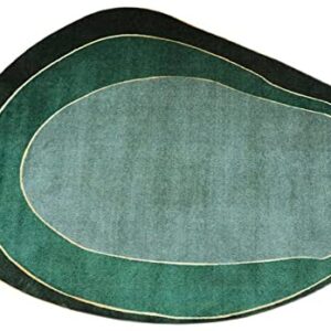 Irregular Shaped Modern Emerald Green Area Rug for Living Room Dining Room Playroom Bedroom Soft Fluffy Rug Extra Large Indoor Outdoor Carpet 5x7ft