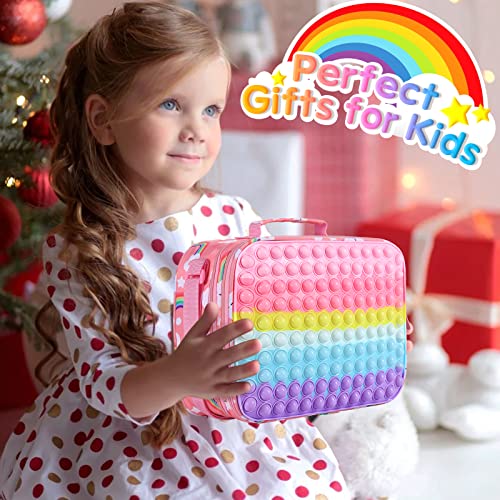 Girls Lunch Boxes for School,Pop Kids Lunch Box Bag for little Girls Back to School,Insulated Lunch Bag Box Tote for Kids School Travel Gifts,School Supplies Leakproof Cooler Bag Girls Lunch Box