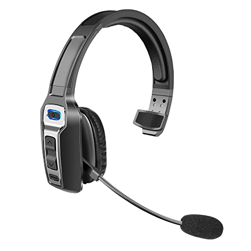 Sarevile Trucker Bluetooth Headset, V5.2 Wireless Headset with Upgraded Microphone AI Noise Canceling, On Ear Bluetooth Headphone with Mute for Driver Office Call Center