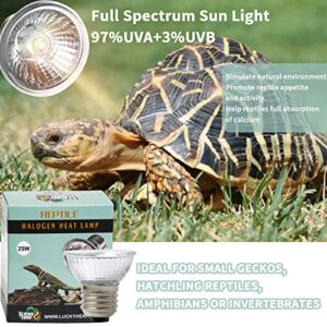 LUCKY HERP 4 Pack 50W UVA UVB Reptile Light Bulbs, Heat Lamp Bulbs for Reptiles and Amphibians, Basking Light Bulb for Turtle, Bearded Dragon, Lizard Heating Use