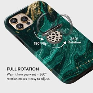 BURGA Stylish Metal Cell Phone Ring Stand Holder, Finger Grip Kickstand 360 Degree Rotation, Black Polka Dots Nude Almond Latte Universal Compatible with iPhone iPad Samsung Galaxy Huawei Google Pixel