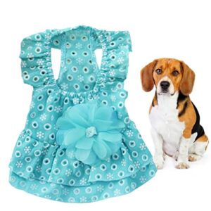skirt dresses puppy clothes puppy clothes dog dress for summer, cute dog lace flower dress puppy costumes pet summer apparel for dogs cats short summer dress tutu