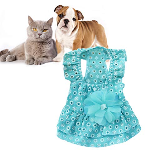 Skirt Dresses Puppy Clothes Puppy Clothes Dog Dress for Summer, Cute Dog Lace Flower Dress Puppy Costumes Pet Summer Apparel for Dogs Cats Short Summer Dress Tutu