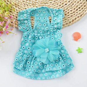 Skirt Dresses Puppy Clothes Puppy Clothes Dog Dress for Summer, Cute Dog Lace Flower Dress Puppy Costumes Pet Summer Apparel for Dogs Cats Short Summer Dress Tutu