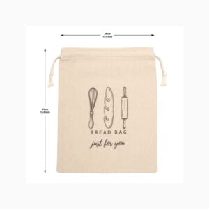 Pretty Wallaby| Onion&Potato Reusable Mesh Bags| Vegetable Storage Bags| 100% Cotton| Set of 3 X-Large Bags&1 Large Linen Bread Bag