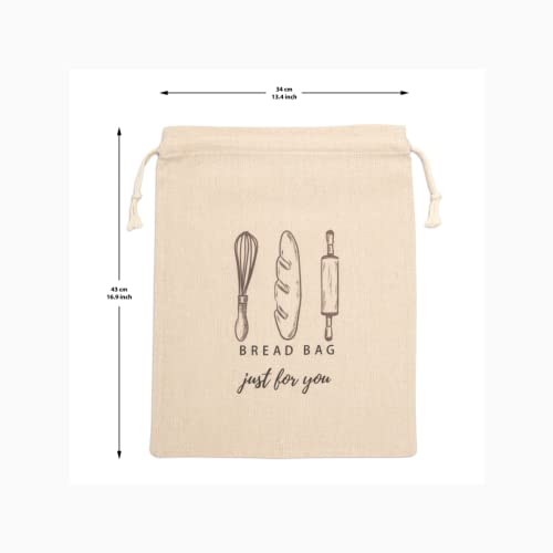 Pretty Wallaby| Onion&Potato Reusable Mesh Bags| Vegetable Storage Bags| 100% Cotton| Set of 3 X-Large Bags&1 Large Linen Bread Bag