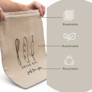 Pretty Wallaby| Onion&Potato Reusable Mesh Bags| Vegetable Storage Bags| 100% Cotton| Set of 3 X-Large Bags&1 Large Linen Bread Bag