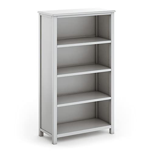 Guidecraft Deluxe Taiga 4-Shelf Bookcase 54" - Gray: Wooden Storage Organizer Cubby - Display Bookshelf for Home Office School