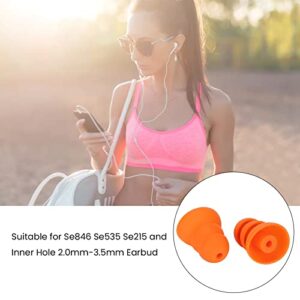 8pcs Orange Silicone Ear Tips Silicone Eartips Noise Reduction Replacement Earplugs for Se846 Se535 Se215 and Inner Hole 3.5mm Earbud