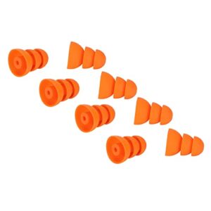 8pcs Orange Silicone Ear Tips Silicone Eartips Noise Reduction Replacement Earplugs for Se846 Se535 Se215 and Inner Hole 3.5mm Earbud