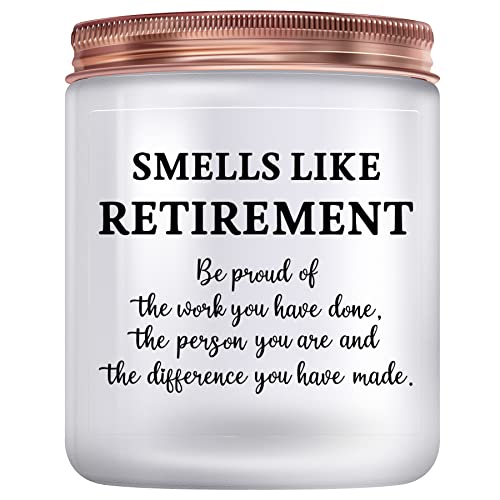 Scented Candles Retirement Gifts for Men, Best Happy Retirement Gift for Dad Grandpa Brother Husband Him Friend Coworker Teacher Boss Employee Retire Presents, Smoke & Vanilla