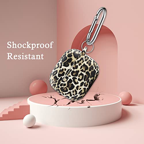 R-fun Airpods 3rd Generation Case Cover with Keychain, Soft Silicone Floral Printed Cover for Women Girls with 2021 Apple Airpods 3 Charging Case-Leopard