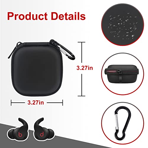 Canboc Hard Carrying Case for Beats Fit Pro/Beats Fit Pro x Kim - True Wireless Noise Cancelling Earbuds, Mesh Pocket fit Cable, Black