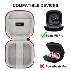 Canboc Hard Carrying Case for Beats Fit Pro/Beats Fit Pro x Kim - True Wireless Noise Cancelling Earbuds, Mesh Pocket fit Cable, Black