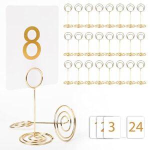little lala 20 pack gold table number holders, 8.5 cm high, place card holders, card holders, picture holders or wedding table number holders & parties