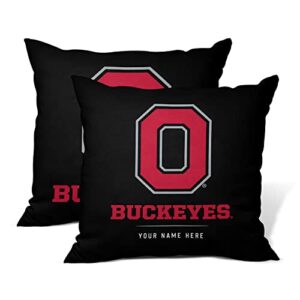 Ohio State Buckeyes Block Throw Pillow | Personalized | Custom