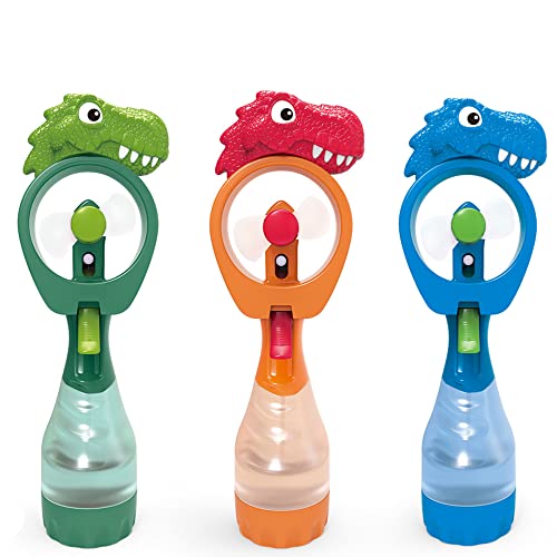 Winston Trading 1 Dinosaur Portable Water Bottle Mister Spray Bottle Cooling Kids Cute Animal Fan Handheld Mist Abanico de Agua Multi-Color