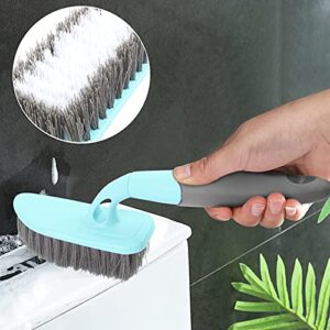 Sihuuu Scrub Brush, Cleaning Shower Scrubber with 9 Inch Ergonomic Handle, Durable Stiff Bristles Heavy Duty Brush for Bathroom, Shower, Sink, Carpet, Floor (Blue)
