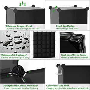 C&AHOME Cube Storage Organizer, 30-Cube Shelves Units, Closet Cabinet, DIY Plastic Modular Book Shelf, Ideal for Bedroom, Living Room, Office, 60.6" L x 12.4" W x 72.6" H Black UPCS30H