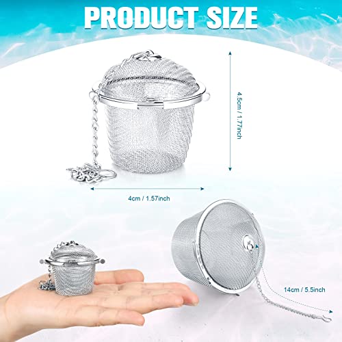 6 Pcs Ultrasonic Watch Parts Cleaner Baskets Stainless Steel Jewelry Steam Cleaner Ultrasonic Parts Cleaner Basket Mesh Ball Cleaning Small Holder with Lock Hook for Watch Cleaning Solution (Silver)