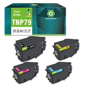greenbox remanufactured tnp79 toner cartridge replacemen for konica minolta bizhub tnp79 aajw430 aajw330 aajw230 aajw130 for c3350i c4050i printer(1 black 1 cyan 1 magenta 1 yellow)