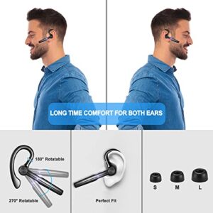 Bluetooth Headset with Microphone,48Hrs V5.3 Handsfree Wireless Headset Bluetooth Earpiece for Cell Phone/Business/Office/Driving/Trucker Driver,Bluetooth Headphones Earbuds for iPhone Android Samsung