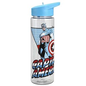 marvel comic book captain america 24 oz. uv plastic water bottle