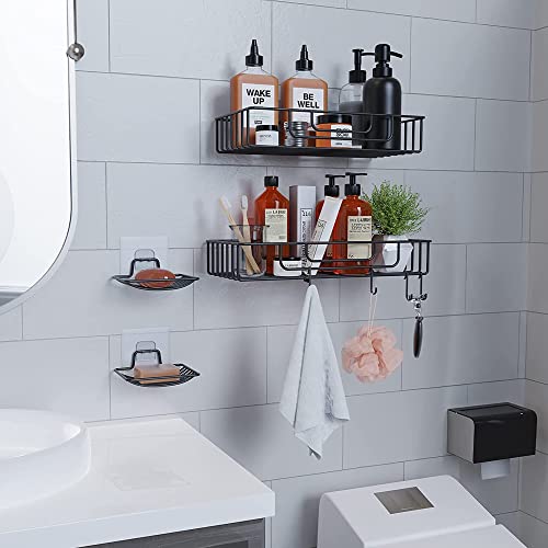 XLQADV 8 Pcs Shower Caddy Adhesive Hooks Sticker, For No Drilling Bathroom Shower Shelf Accessories, Strong Adhesive Wall Sticker For Adhesive Shower Caddy