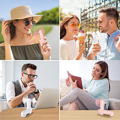 Nogegra Handheld Fan, Mini Fan Portable USB Rechargeable Small Pocket Fan, 3 IN 1 Small Personal Fan Battery Operated, Foldable Desk Travel Fan for Outdoor, Travel, Kids, Women, Pink