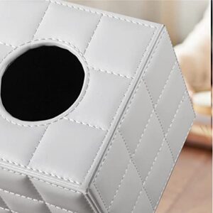 BIBELUN Tissue Box Cover, PU Leather Square Tissue Box Holder,Napkin Dispenser,Decorative Storage Box/Organizer for Bathroom Vanity Countertop, Nightstand, Coffee Table, Home,Office Desk & Car