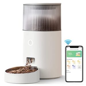 catboat automatic cat feeders, 2.4g wifi smart pet feeder with app control, 2.5l pet food dispenser with food shortage sensor and stainless steel bowl for cats and dogs, 5 meals per day